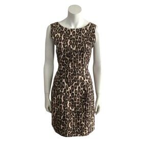 Silk Blend Kate Spade New York Animal Print Sleeveless Dress Cotton 10